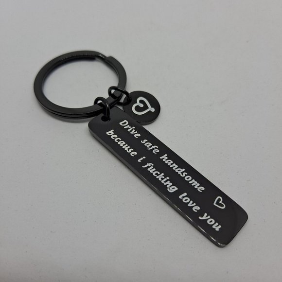 Handsome Husband Boyfriend Fiance gift Keychain Key Ring Black - Picture 2 of 5
